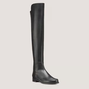 Stuart Weitzman 5050 Over the Knee Boots Black Leather Size 6.5 Pre-Owned